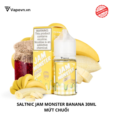 Tinh dầu salt nic SALTNIC JAMMONSTER BANANA 30ML pod system vũng tàu, vape box vũng tàu, thuốc lá điện tử