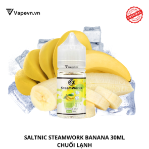 Tinh dầu salt nic SALTNIC STEAMWORKS BANANA ICE 30ML pod system vũng tàu, vape box vũng tàu, thuốc lá điện tử