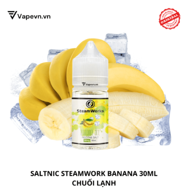 Tinh dầu salt nic SALTNIC STEAMWORKS BANANA ICE 30ML pod system vũng tàu, vape box vũng tàu, thuốc lá điện tử