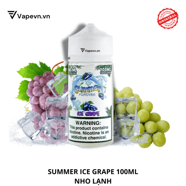 Tinh dầu free base SUMMER GRAPE 100ML pod system vũng tàu vape box vũng tàu thuốc lá điện tử