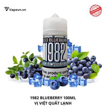 Tinh dầu free base 1982 ICED BLUEBERRY 100ML pod system vũng tàu, vape box vũng tàu, thuốc lá điện tử