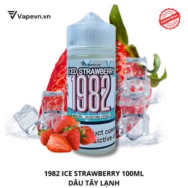 Tinh dầu free base 1982 ICE STRAWBERRY 100ML pod system vũng tàu, vape box vũng tàu, thuốc lá điện tử