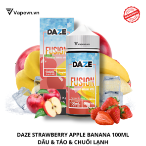 Tinh dầu free base DAZE FUSION STRAWBERRY APPLE BANANA 100ML pod system vũng tàu, vape box vũng tàu, thuốc lá điện tử