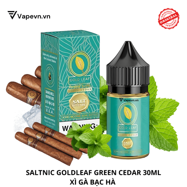 Tinh dầu salt nic SALTNIC GOLDLEAF GREEN CEDAR 30ML pod system vũng tàu