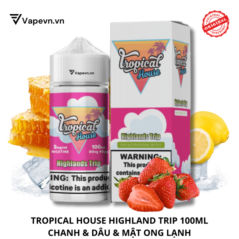 Tinh dầu free base TROPICAL HOUSE HIGHLAND TRIP 100ML pod system vũng tàu