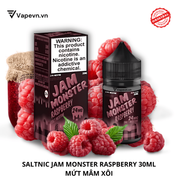 Tinh dầu SALTNIC JAM MONSTER RASBERRY 30ML pod system vũng tàu vape box vũng tàu thuốc lá điện tử