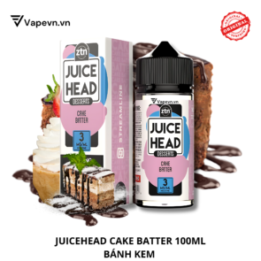 Tinh dầu free base JUICE HEAD CAKE BATTER 100ML pod system vũng tàu, vape box vũng tàu, thuốc lá điện tử