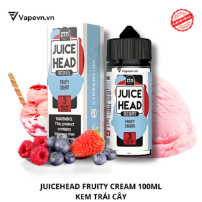 Tinh dầu free base JUICE HEAD FRUITY CREAM 100ML pod system vũng tàu, vape box vũng tàu, thuốc lá điện tử