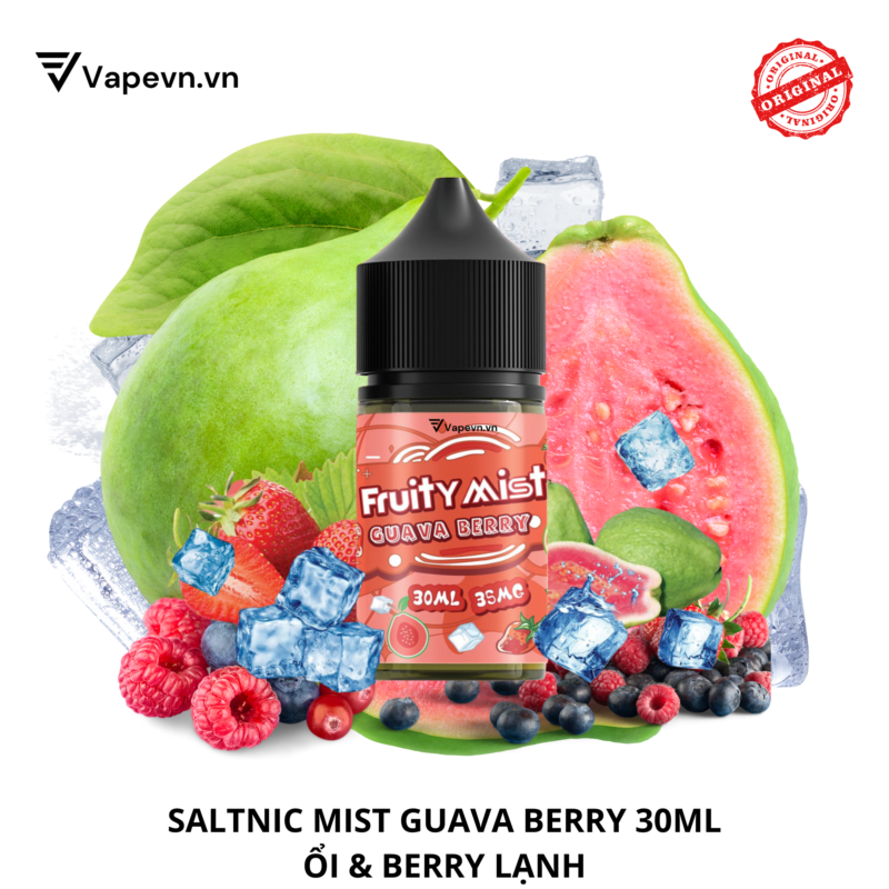 Tinh dầu salt nic SALTNIC FRUITY MIST GUAVA BERRY 30ML pod system vũng tàu, vape box vũng tàu, thuốc lá điện tử