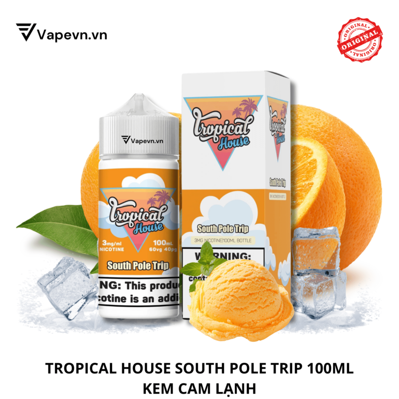 Tinh dầu free base TROPICAL SOUTH POLE TRIP 100ML pod system vũng tàu