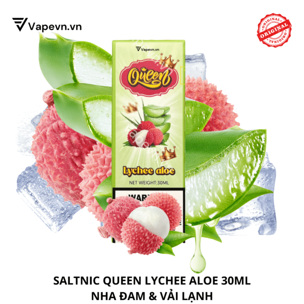 Tinh dầu salt nic SALTNIC QUEEN LYCHEE ALOE 30ML pod system vũng tàu, vape box vũng tàu, thuốc lá điện tử