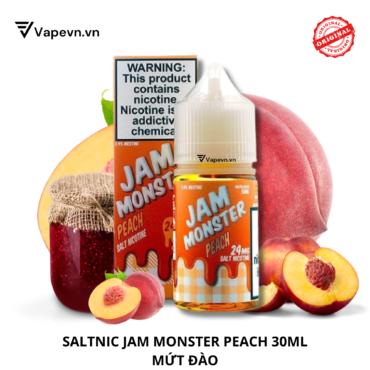 Tinh dầu salt nic SALTNIC JAM MONSTER PEACH 30ML pod system vũng tàu