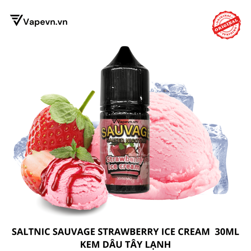 Tinh dầu salt nic SALTNIC SAUVAGE STRAWBERRY ICE CREAM 30ML pod system vũng tàu