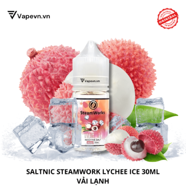 Tinh dầu salt nic SALTNIC STEAMWORKS LYCHEE ICE 30ML pod system vũng tàu, vape box vũng tàu, thuốc lá điện tử