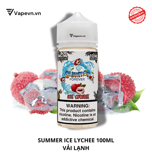 Tinh dầu free base SUMMER LYCHEE 100ML pod system vũng tàu vape box vũng tàu thuốc lá điện tử