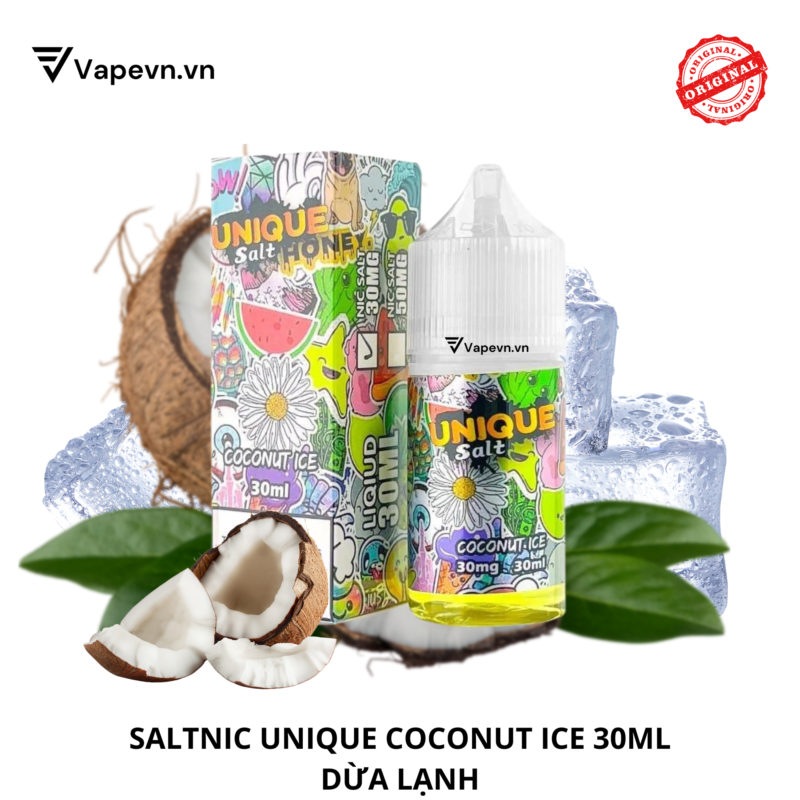 Tinh dầu salt nic SALTNIC UNIQUE COCONUT ICE 30ML pod system vũng tàu