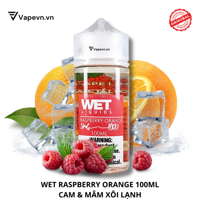 Tinh dầu free base WET RASPBERRY ORANGE 100ML pod system vũng tàu