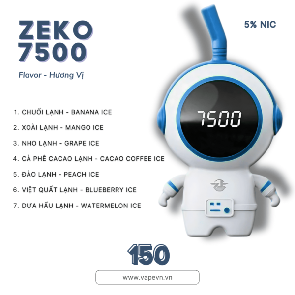 Pod dùng 1 lần DISPOSABLE ZEKO 7500 PUFF pod system vũng tàu