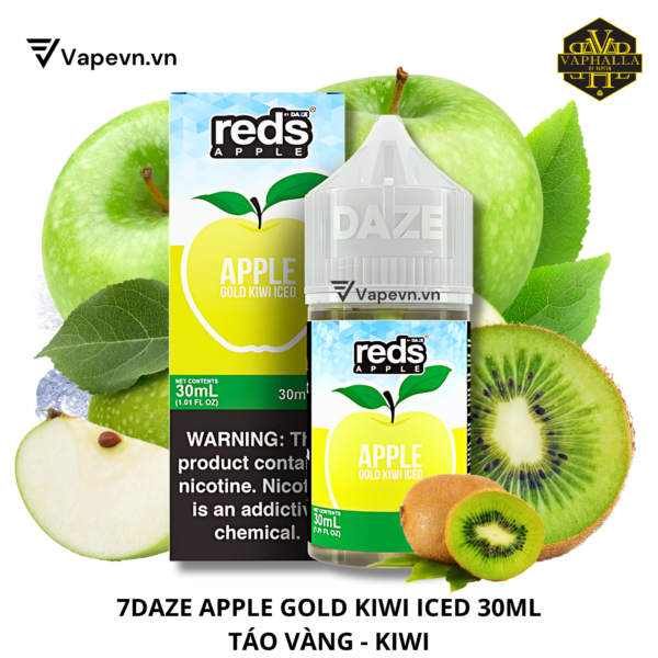 SALTNIC 7DAZE APPLE GOLD KIWI ICED 30ML